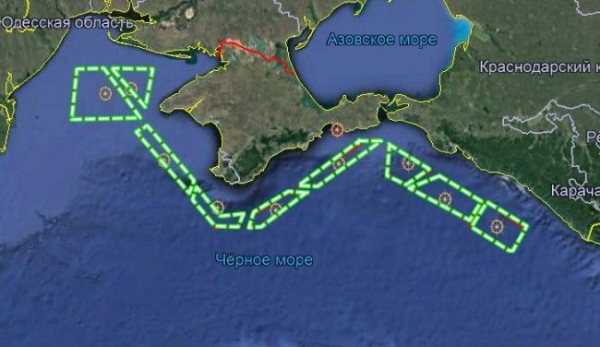Россия продлила действие «линии обороны» в Черном море возле Крыма